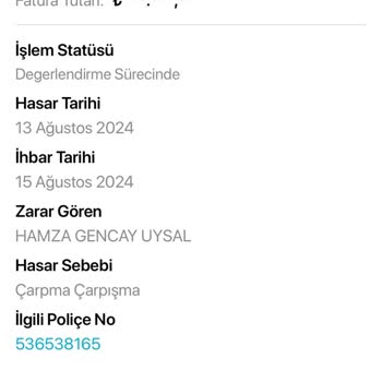 Türkiye Sigorta Kasko Ve Cevap Sorunu