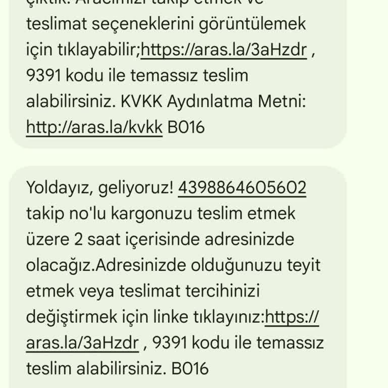 Aras Kargo Aras Adres Hatalı