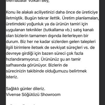 Vivense Söğütözü Şubesi Ürün Teslimini Yapmıyor.