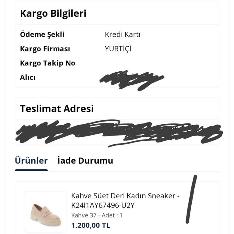 Tergan Online Alışveriş Eksik Ürün Gönderimi