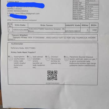 Boyner Valentino Ayakkabı Sağ Teki Gönderilmedi