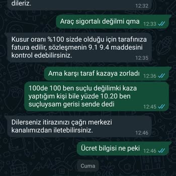Getir Araç %100 Beni Suçlu Gösterip Hasarı Bana Yansıtıyor
