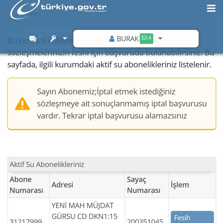 İSKİ Abonelik Kapama