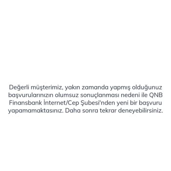 QNB Finansbank 0 Faizli Krediyi Müşteri Olduktan Sonra Vermiyor.