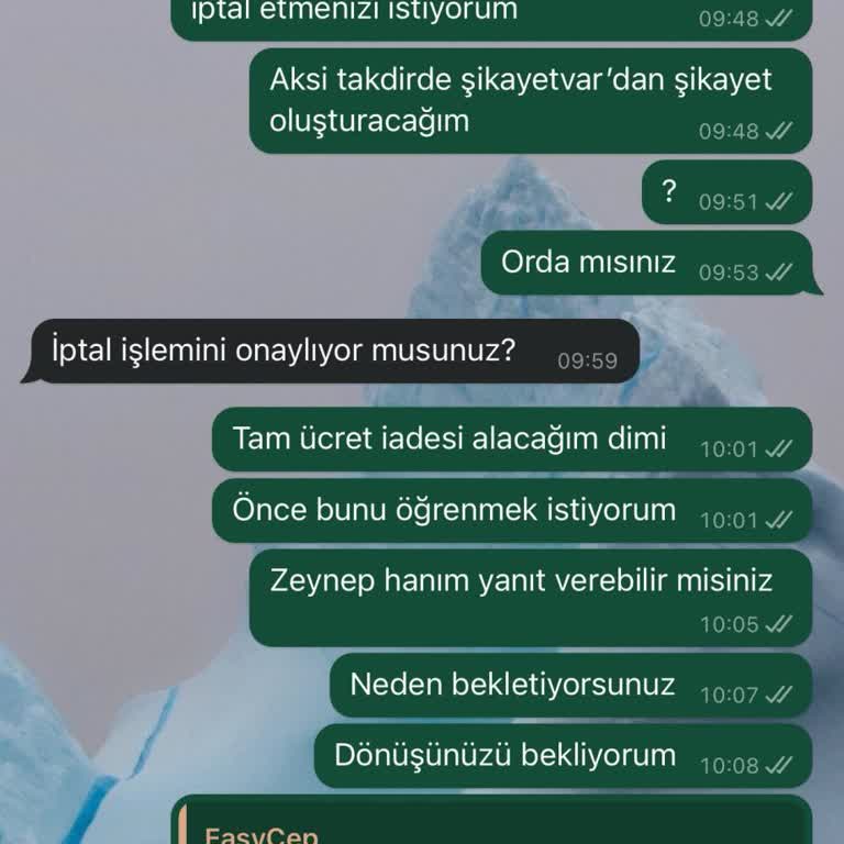 EasyCep Sipariş İptaline Kimse Yanıt Vermiyor