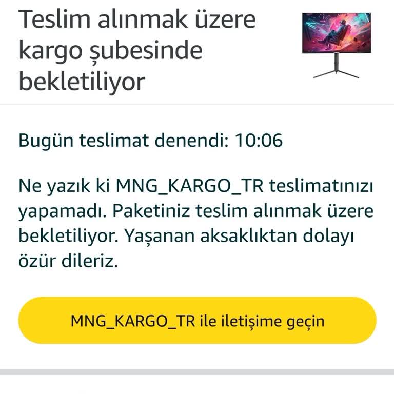 MNG Kargo Kargomu Teslim Etmiyor