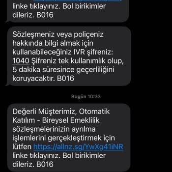 Allianz Hayat ve Emeklilik Allianz BES Hakkında İletişim Sorunu