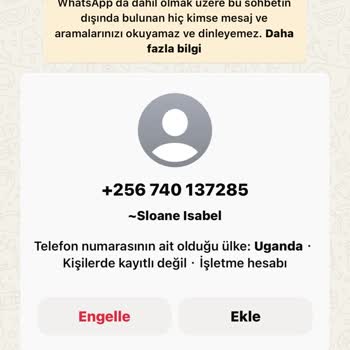 WhatsApp Yabancı Numaradan Gelen Mesaj