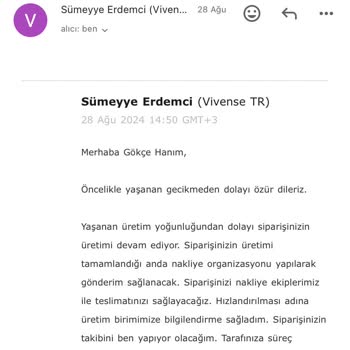 Vivense Teslim Edilemeyen Ürün