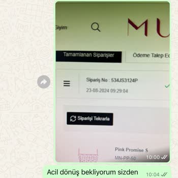 Muun Online Sipariş. İadem Yapılmadı