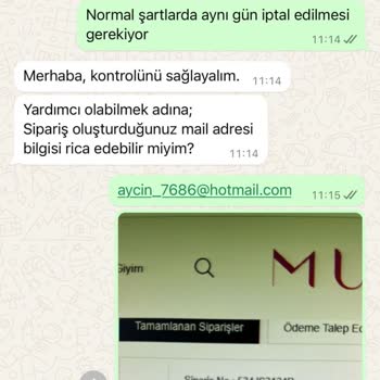 Muun Online Sipariş. İadem Yapılmadı