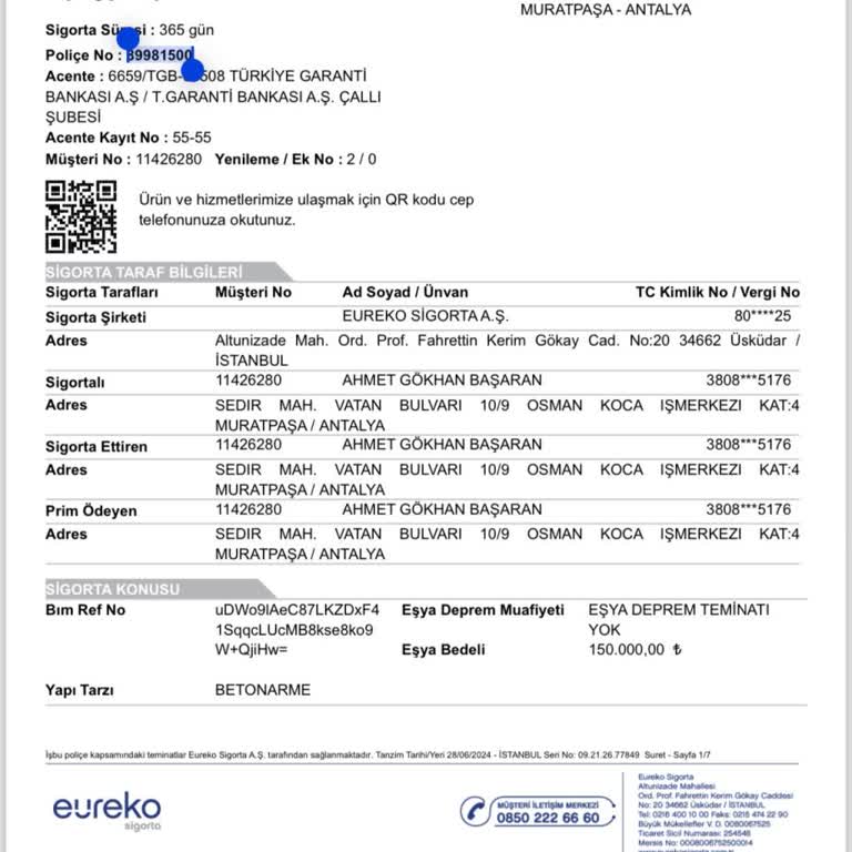 Garanti BBVA İlgisiz Alakasız Ulaşılamaz Sigorta Şirketi