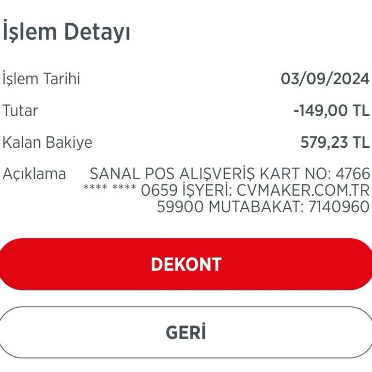Cvmaker.com.tr Beklenmedik Ücretlendirme Ve Üyelik İptali Talebi