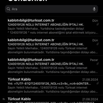 TÜRKSAT Kablo Net Aboneliği İptal Etmiyorlar Mailler Okunamıyor