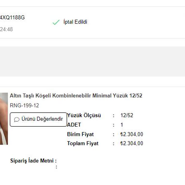 Hems Jewellery Gelmeyen Kargo Ve İptal Edilmesi