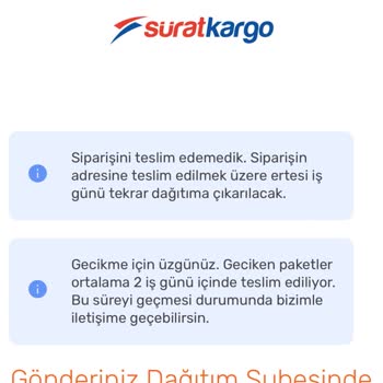 Sürat Kargo Teslimat Sorunu