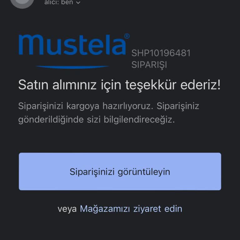 Mustela Sipariş Elime Ulaşmadı