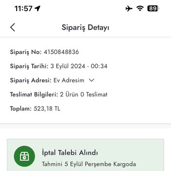 Boyner Benden Habersiz Siparişimi İptal Etti