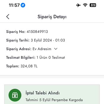 Boyner Benden Habersiz Siparişimi İptal Etti
