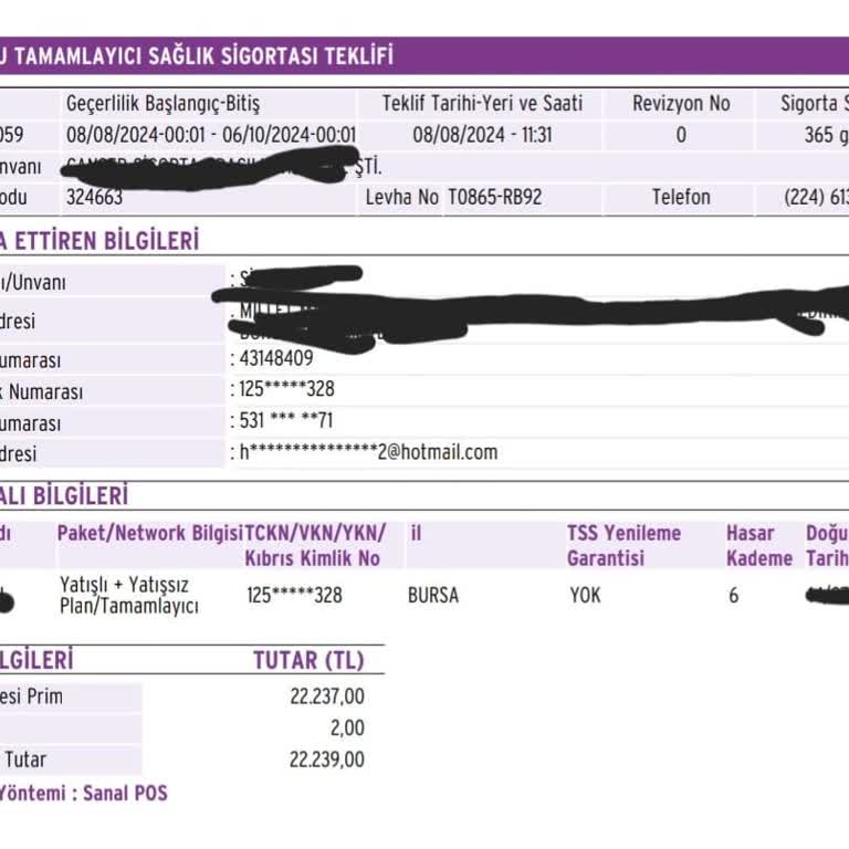 Anadolu Sigorta Teklif Süresine Rağmen Gelen Zam