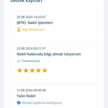 TurkNet 3 Hafta Geçmiş Olmasına Nakil İşlemimi Gerçekleştirmedi.