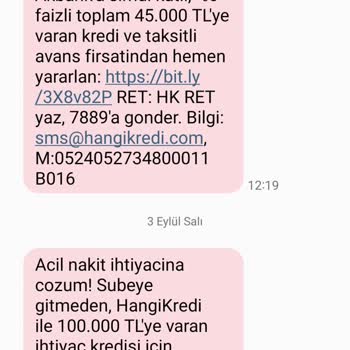 HangiKredi Hangi Krediden Sürekli SMS Geliyor