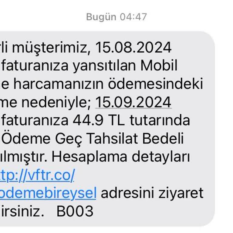 Vodafone'un Haksız Gecikme Bedeli Uygulaması