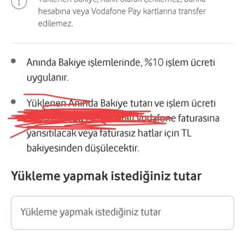 Vodafone Pay Anında Bakiye Hatası