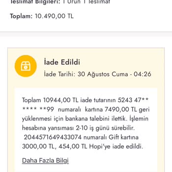 Boyner İndirimli Alınan Ürünün Gönderilmemesi