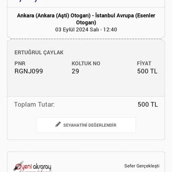 Obilet O Biletten Alamadığım Biletin Parasını Hesabımdan Çekti.