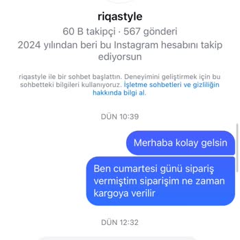 Riqa Style Oyalayan Yalan Söyleyen Satıcı Ve Bilgilendirme Yapmayan Sürat Kargo