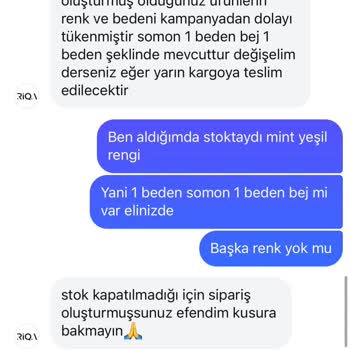 Riqa Style Oyalayan Yalan Söyleyen Satıcı Ve Bilgilendirme Yapmayan Sürat Kargo