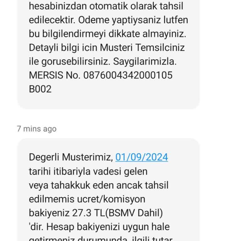 TEB Kapattığım Hesaba Yansıtılan Beklenmedik Komisyon Ücreti