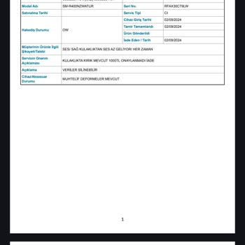 Samsung Servis Garantili Kulaklığa 1000 TL Ücret İstedi