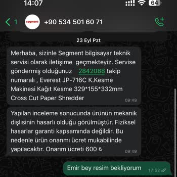 Everest JP-716C Kağıt İmha Makinesi Çalışmama Sorunu