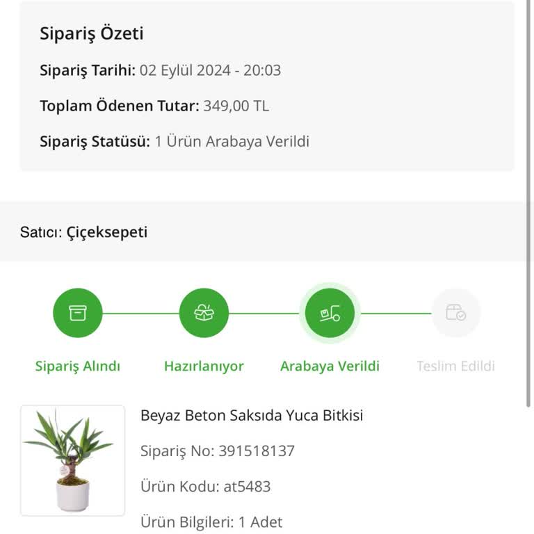 ÇiçekSepeti Çiçek Sepetinin Siparişteki Çiçeği Vermemesi