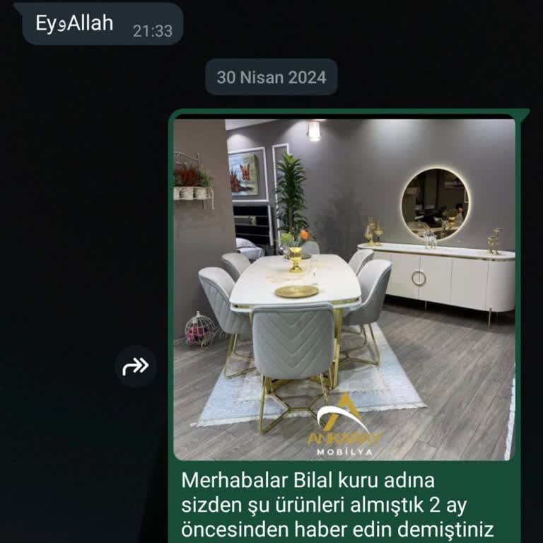 Ankaray Mobilya Paramı Geri İstiyorum 1 Senedir Ürün Yok