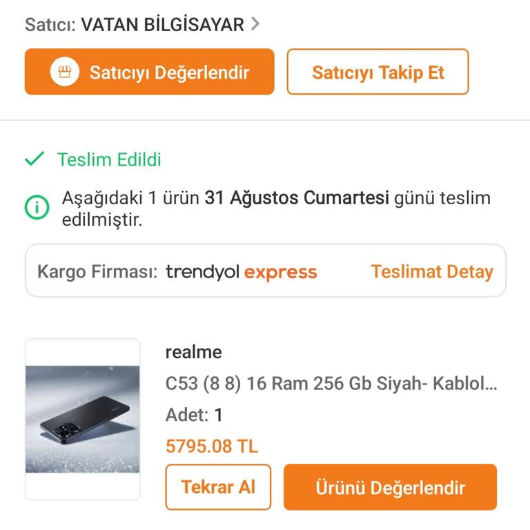 Vatan Bilgisayar Yanlış Ürün Gönderimi