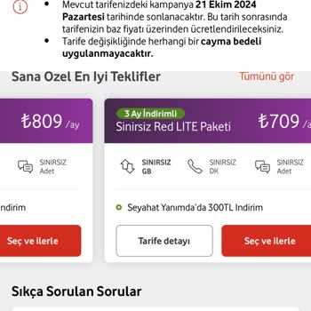 Vodafone Taahhüt Sonrası Yüksek Fiyat ve Uygunsuz Teklifler