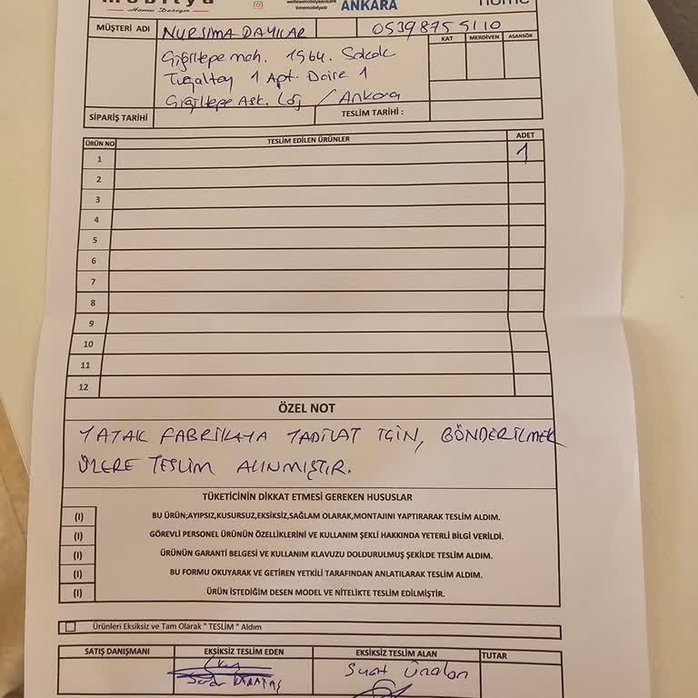 Weltew Mobilya Yatak Onarım Ve Teslimat Sorunu