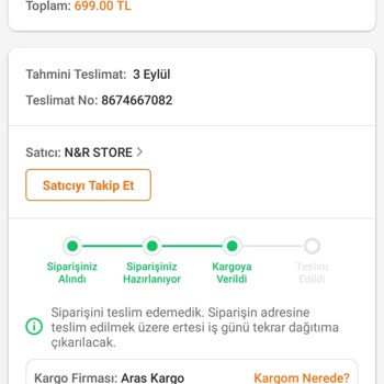 Trendyol Siparişim Hala Teslim Edilmedi