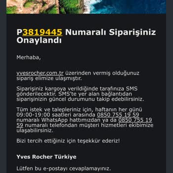 Yves Rocher Siparişin Firmaca İptal Edilmesi