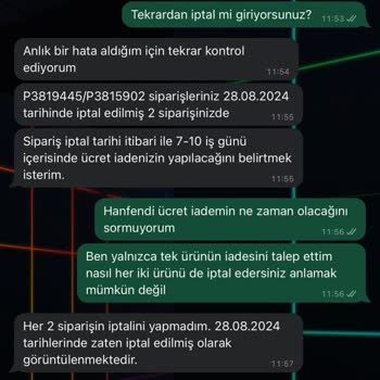 Yves Rocher Siparişin Firmaca İptal Edilmesi