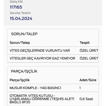 Ford Şanzıman Arızası Ve Garanti Sorunu