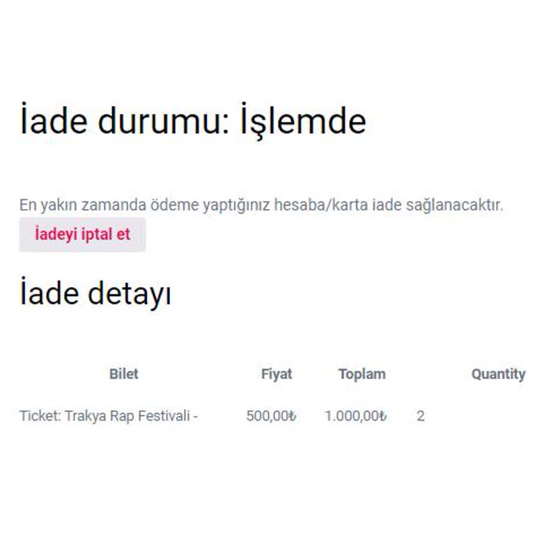 Tebilet Para İadesi Yapmıyor