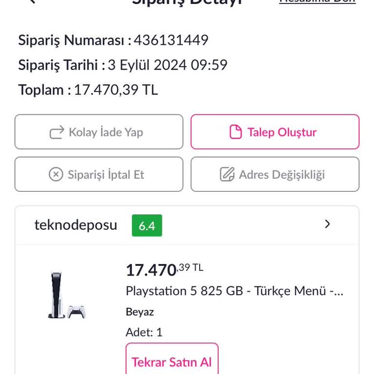 Pazarama Sipariş İptali Ve İade Süreci Sorunu