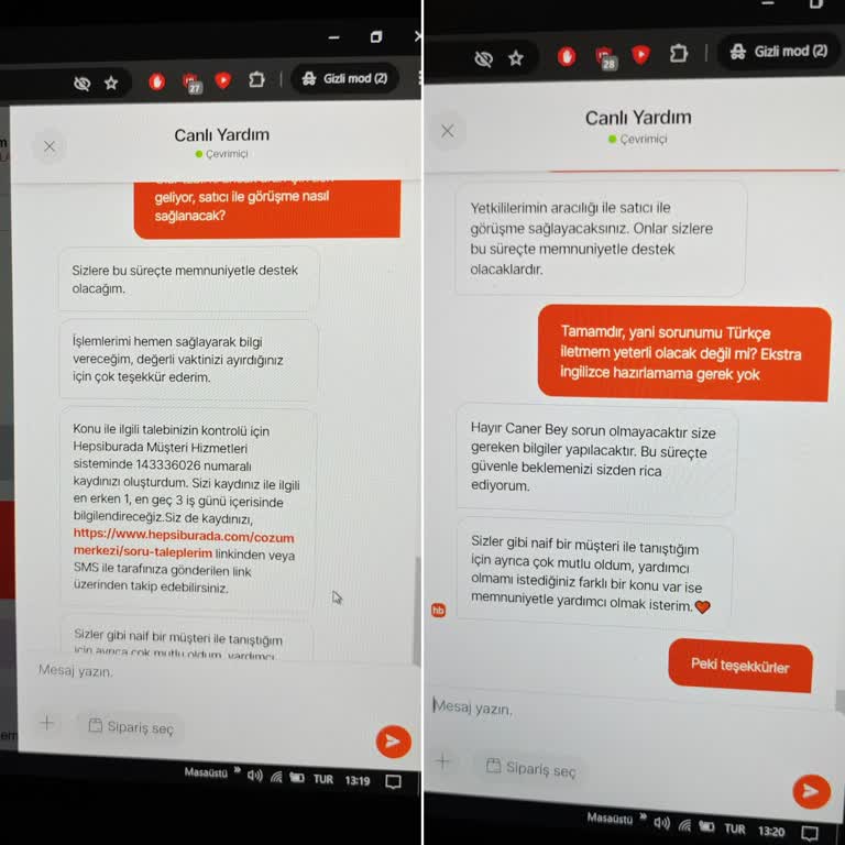 Hepsiburada Talep Süreçlerindeki Tutarsızlık-Temsilcilerin Eksikliği