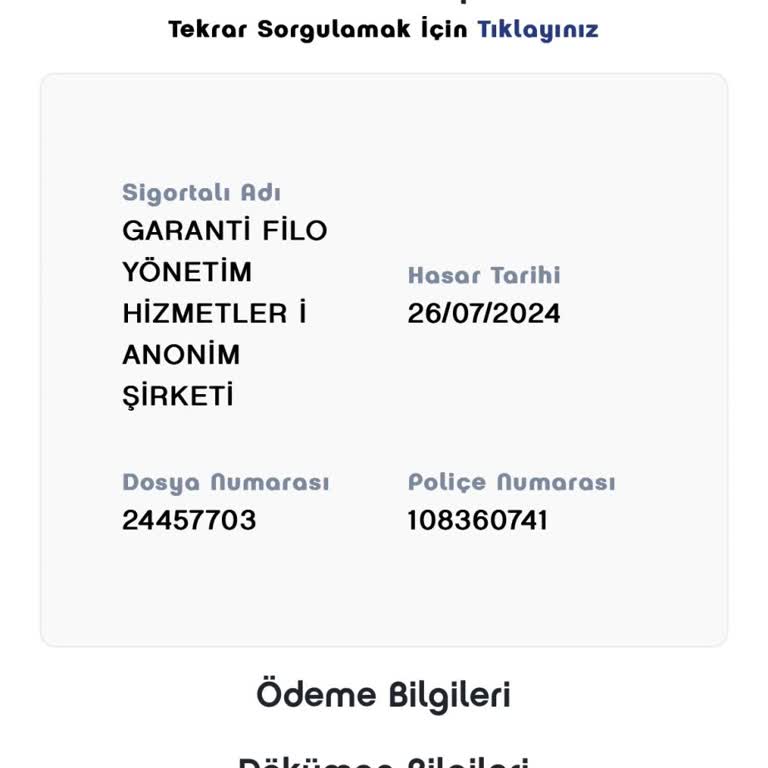 Eureko Sigorta Kazalı Araç Yapılıp Teslim Edildi Ödeme Yapılmadı