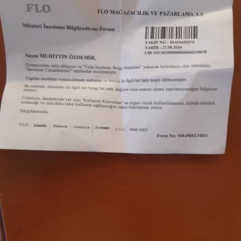 İnci Ayakkabı FLO Mağazasını Şikayet Ediyorum