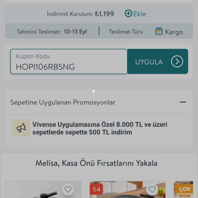 Vivense İndirim Kuponu Uygulanmaması Ve Müşteri Hizmetlerine Ulaşamamak